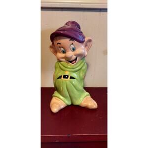 Vintage Disney, Snow White, Dopey Dwarf,Ceramic Cookie Jar
